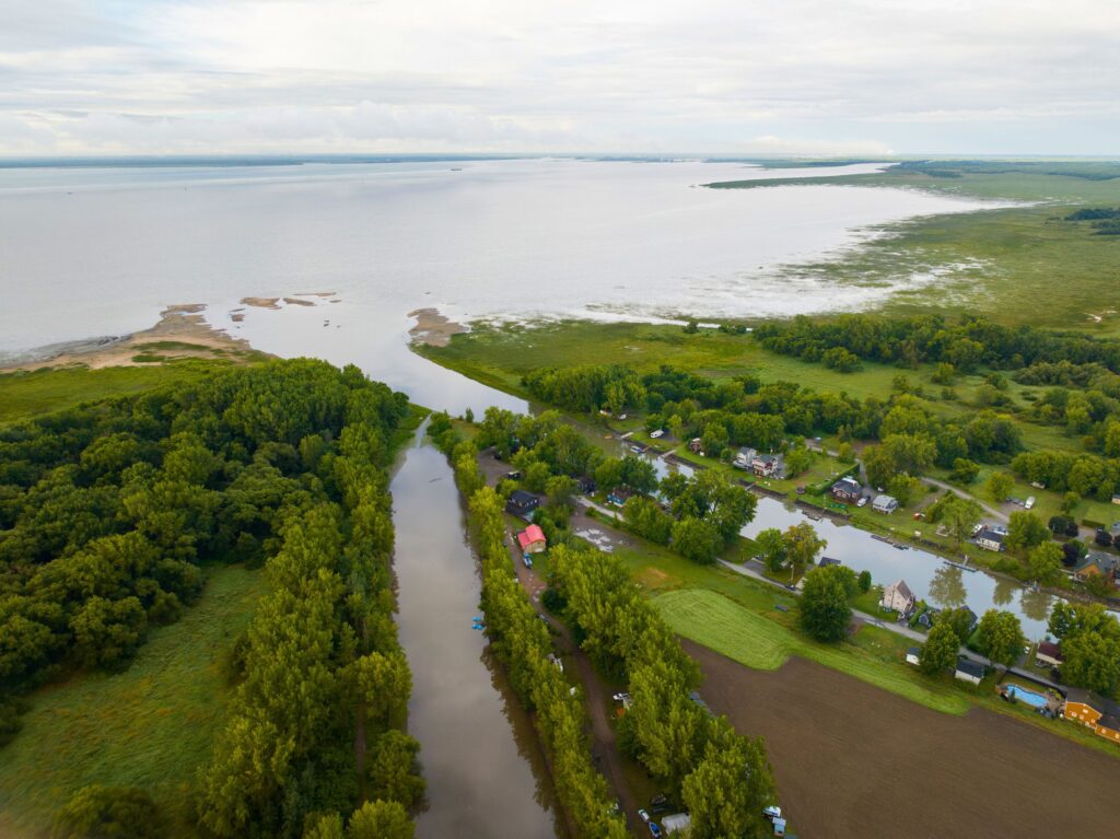 Le lac St-Pierre vue des airs